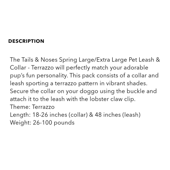 👀50% OFF - NWT‼️Tails & Noses 3-pc Set Matching Collar & Leash w/ Toy - Picture 4 of 7